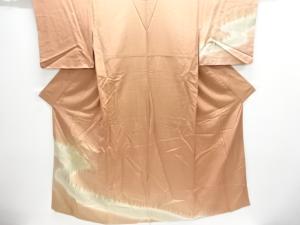 未使用品　金通し草花模様刺繍訪問着